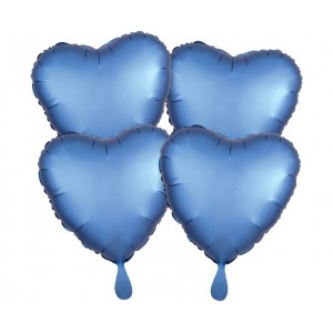 Μπαλόνι Φοιλ Καρδιά 18" Satin Luxe Azure - Μπλε / 4 τεμ
