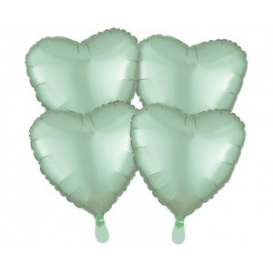 Μπαλόνι Φοιλ Καρδιά 18" Satin Luxe Mint Green - Μέντα / 4 τεμ