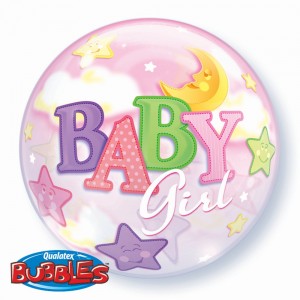 Bubble Μονό 22'' Baby Girl Moon & Stars