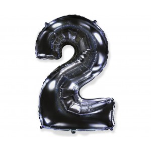 Μπαλόνι Φοιλ Σχήμα Μαύρο Νούμερο "2" 