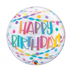 Bubble μονό 22" Birthday Confetti & Streamers / 56 εκ