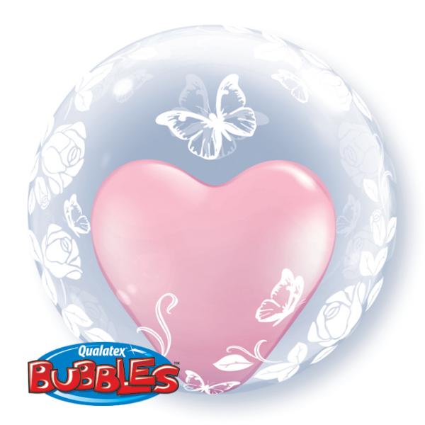 Deco Bubble 24 Inches Elegant Roses & Butterflies