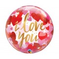 Bubble Μονό 22" Love You Paper Hearts / 56 εκ