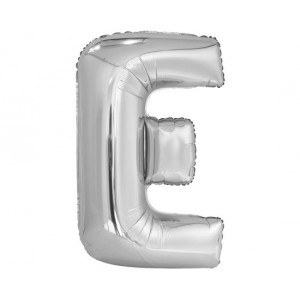 Μπαλόνι Φοιλ Σχήμα Γράμμα "E" Ασημί