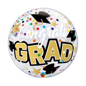 Bubble Μόνο Congrats 22" Grad Stars & Dots / 56 εκ