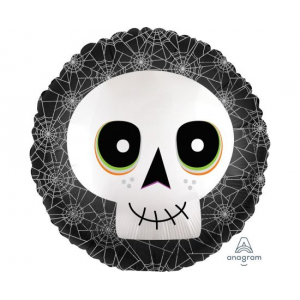 Μπαλόνι Φοιλ 17" Satin Infused Halloween Skull / 43εκ