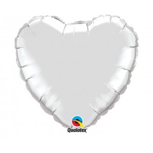 Μπαλόνι Φοιλ 4" Καρδιά Ασημί