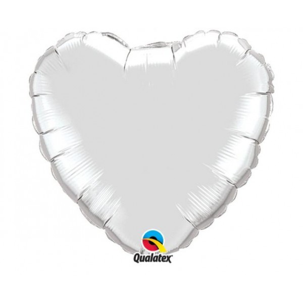 Μπαλόνι Φοιλ 4" Καρδιά Ασημί
