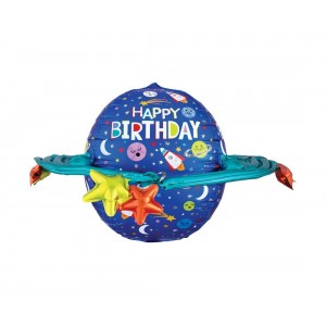 Μπαλόνι Φοιλ UltraShape Happy Birthday Colorful Galaxy / 73 x 50 εκ
