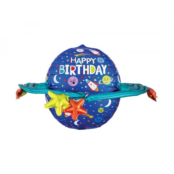 Μπαλόνι Φοιλ UltraShape Happy Birthday Colorful Galaxy / 73 x 50 εκ