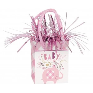 Βαριδάκι Ρόζ Baby Shower Elephant Gift Bag