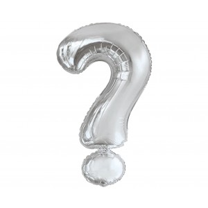 Μπαλόνι Φοιλ Σχήμα Σύμβολο "?" Ασημί / ερωτηματικό