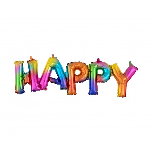 Μπαλόνι Φοιλ Phrase Happy Rainbow Splash / 76εκ x 25εκ
