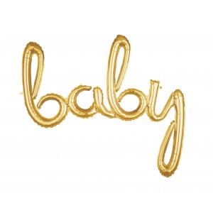 Μπαλόνι Φοιλ Script Phrase `Baby` Χρυσό 99 x 83 εκ