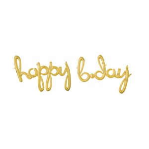 Μπαλόνι Φοιλ Script Phrase `Happy Bday` Χρυσό