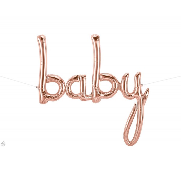 Μπαλόνι Φοιλ Script Phrase "baby" Ροζ Χρυσό 79 x 86 εκ