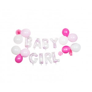 Σετ Διακόσμησης Γιρλάντα με Μπαλόνια Baby Girl / 23 τεμ