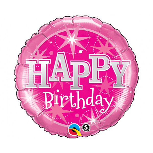 Μπαλόνι Φοιλ Στρογγυλό 36" Birthday Pink Sparkle
