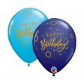 Μπαλόνια 11" Birthday Dots & Sparkle Robins Egg Blue & Navy Blue /25 τεμ