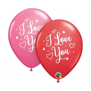 Μπαλόνια Λάτεξ 11" I Love You Hearts Script / 25 τεμ
