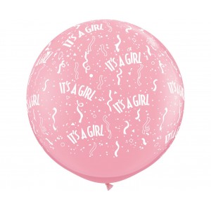 3Π Its A Girl - A - Round Pink /2 τεμ