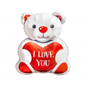Μπαλόνι Φοιλ Σχήμα Αρκουδάκι I love you / 46 x 52 εκ - Ασυσκεύαστο