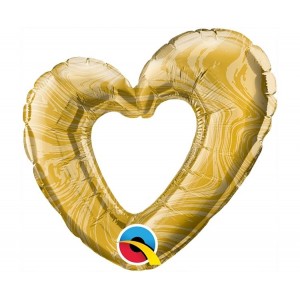 Μπαλόνι φοιλ Μίνι 14" Καρδιά Χρυσό Open Marble Heart Gold / 36 εκ