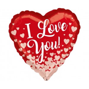 Μπαλόνια Φοιλ 17" I love you Rose Gold Hearts/ 43εκ