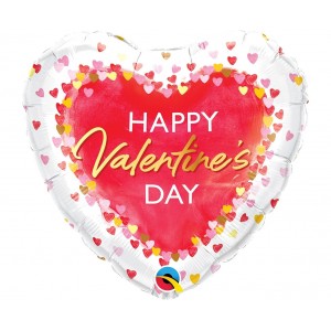 Μπαλόνι Φοιλ 18" Valentine's Watercolor Hearts / 46 εκ
