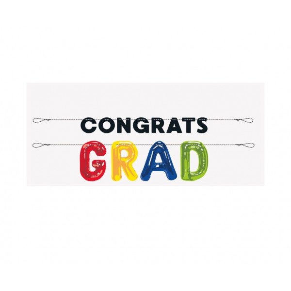 Μπαλόνια kit Φοιλ Graduation &χάρτινη γιρλάντα γράμ. Congrats / 183 εκ