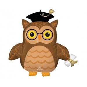 Μπαλόνι Φοιλ Σχήμα Αποφοίτησης "Σοφή Κουκουβάγια" Graduate Wise Owl / 76 εκ x 73 εκ