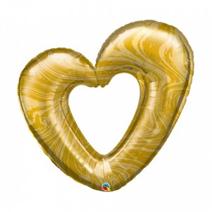 Μπαλόνι Φοιλ Καρδιά Χρυσό Open Marble Heart - Gold / 107 εκ