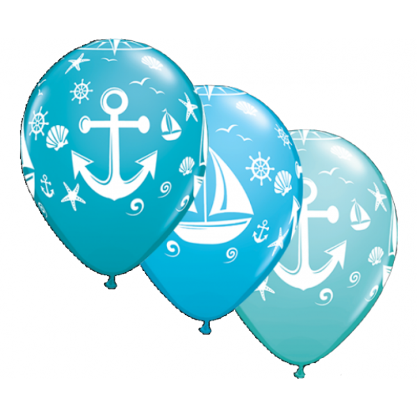 Μπαλόνια Λάτεξ 11" Tropical Sailboat & Anchor /25 τεμ