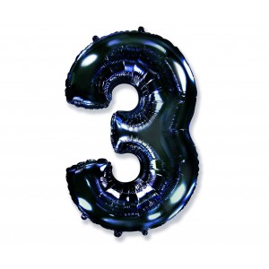 Μπαλόνι Φοιλ Σχήμα Μαύρο Νούμερο "3"