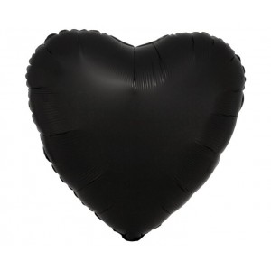Μπαλόνι Φοιλ 17" Καρδιά Silk Lustre Black 43 εκ - Μαύρο