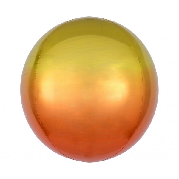 Μπαλόνι Orbz 16" Σφαίρα Ombre Κίτρινο & Πορτοκαλί 38 x 40 εκ