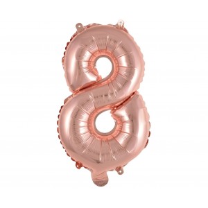 Μπαλόνι Φοιλ Μίνι Νούμερο "8" Ροζ Χρυσό / 35 εκ