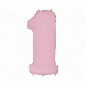 Μπαλόνι Φοιλ Σχήμα Ροζ Νούμερο "1" 