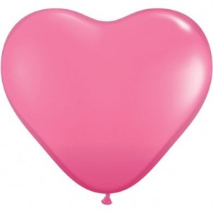 Μπαλόνια Λάτεξ Καρδια 15" Ροζ /50 τεμ (Διάμετρος 38εκ)