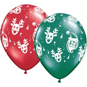 Μπαλόνια Λάτεξ 11" Santa & Rudolph /25 τεμ