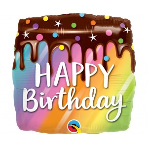 Μπαλόνι Φοιλ 18" Birthday Rainbow Drip Cake 45 εκ.