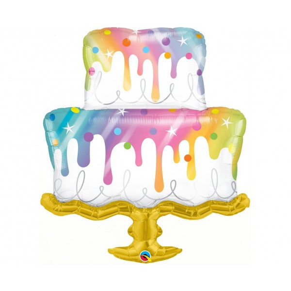 Μπαλόνι Φοιλ 39'' Σχήμα Rainbow Drip Cake / 99 εκ