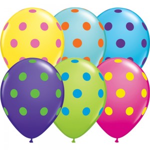 Μπαλόνια 11" Big Polka Dots Colourful Assortment /50 τεμ