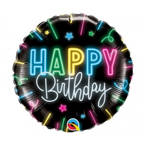 Μπαλόνι Φοιλ 18" Happy Birthday Neon Glow / 46 εκ
