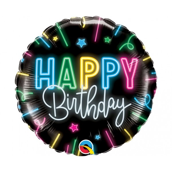 Μπαλόνι Φοιλ 18" Happy Birthday Neon Glow / 46 εκ