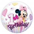 Bubble μονό Minnie 1st Birthday 22"