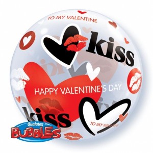 Bubble Μονό 22" Happy Valentine Kiss 56 εκ