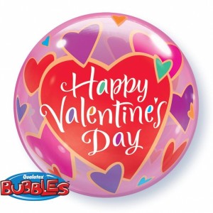 Bubble μονό Valentine Colorful Hearts 56εκ