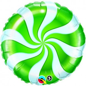 Φοιλ 18" Στρογγυλό Candy Swirl Green - Καραμέλα Πράσινη