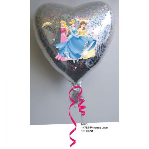 Μπαλόνι Φοιλ 18" Princesses Love Holographic /46 εκ